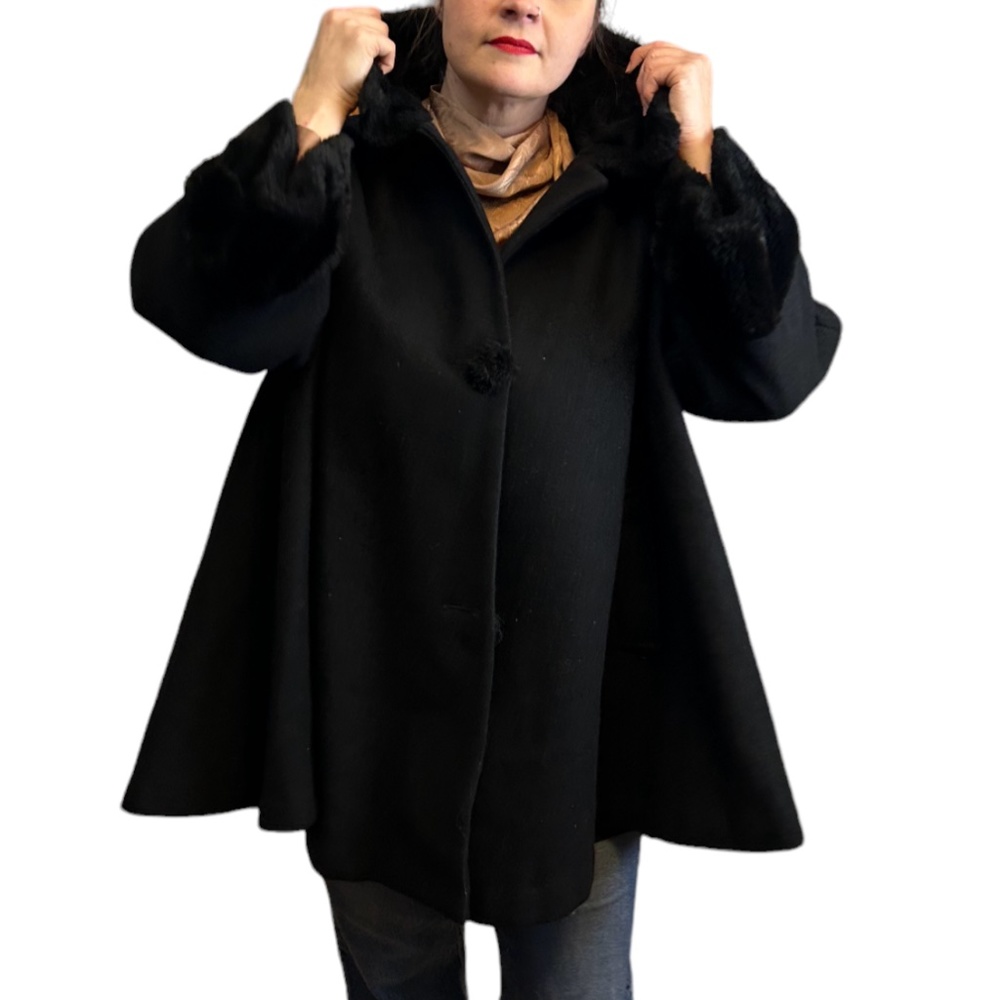 Le Chateau Fur Trimmed Swing Jacket